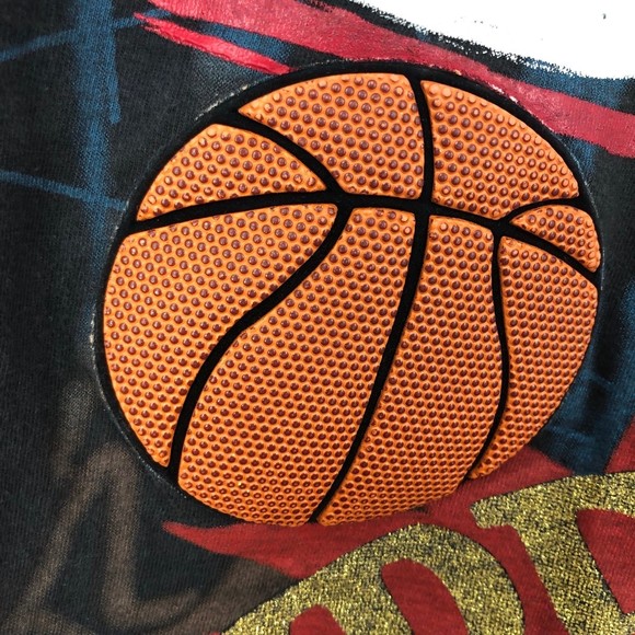 Vintage Big & Tall mans Streetwear Basketball Shirt, 3D Basketball Textured XL - Picture 6 of 8